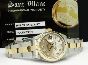 Ladies Watches | Dress Watches | Sant Blanc ROLEX Ladies 26mm 18kt Gold & Stainless DateJust Mother of Pearl Diamond Dial Model 79173
