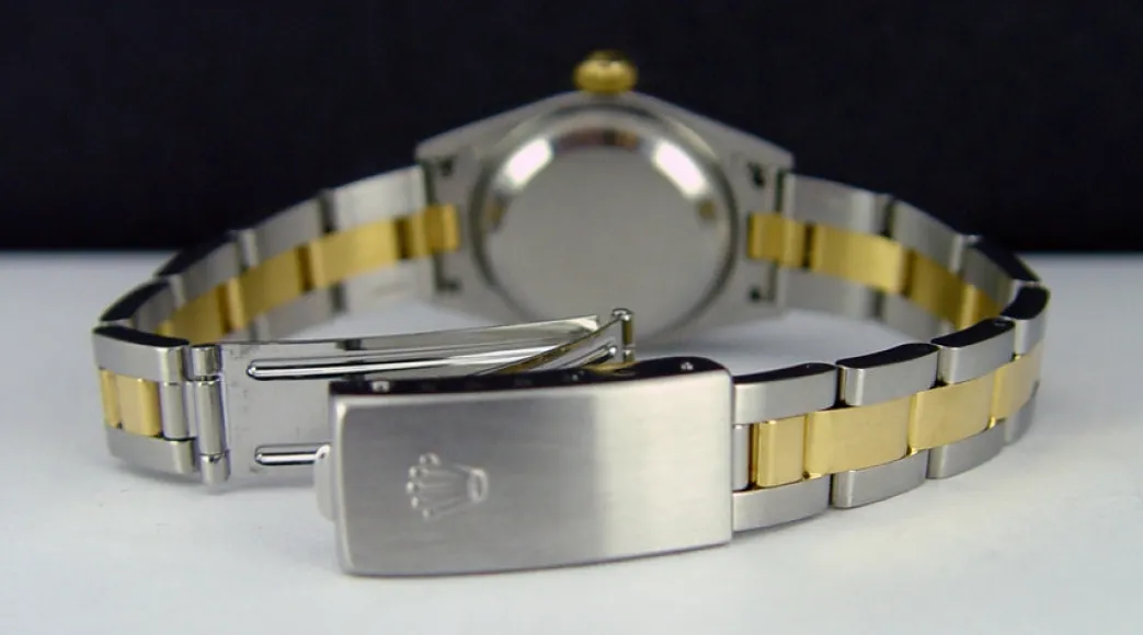 rolex_ladies_mm_kt_gold___6-1.webp Ladies Watches | Dress Watches | Sant Blanc ROLEX Ladies 26mm 18kt Gold & Stainless DateJust Champagne Jubilee Diamond Dial Model 79173