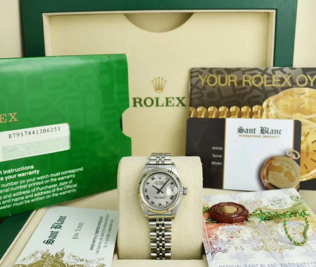 rolex_ladies_mm_kt_white__0-5.webp Ladies Watches | Dress Watches | Sant Blanc ROLEX Ladies 26mm 18kt White Gold & Stainless Steel Datejust Rhodium Roman Dial Model 79174