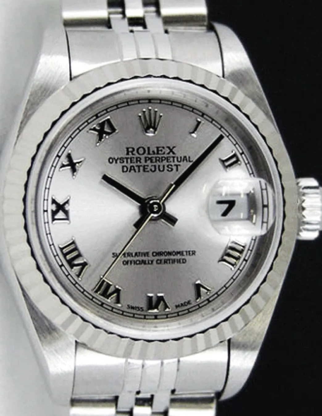rolex_ladies_mm_kt_white__0-7.webp Ladies Watches | Dress Watches | Sant Blanc ROLEX Ladies 26mm 18kt White Gold & Stainless Steel DateJust Silver Roman Model 69174