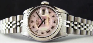 Ladies Watches | Dress Watches | Sant Blanc ROLEX Ladies 26mm 18kt White Gold & Stainless Steel DateJust MOP Deco Roman Dial Model 79174