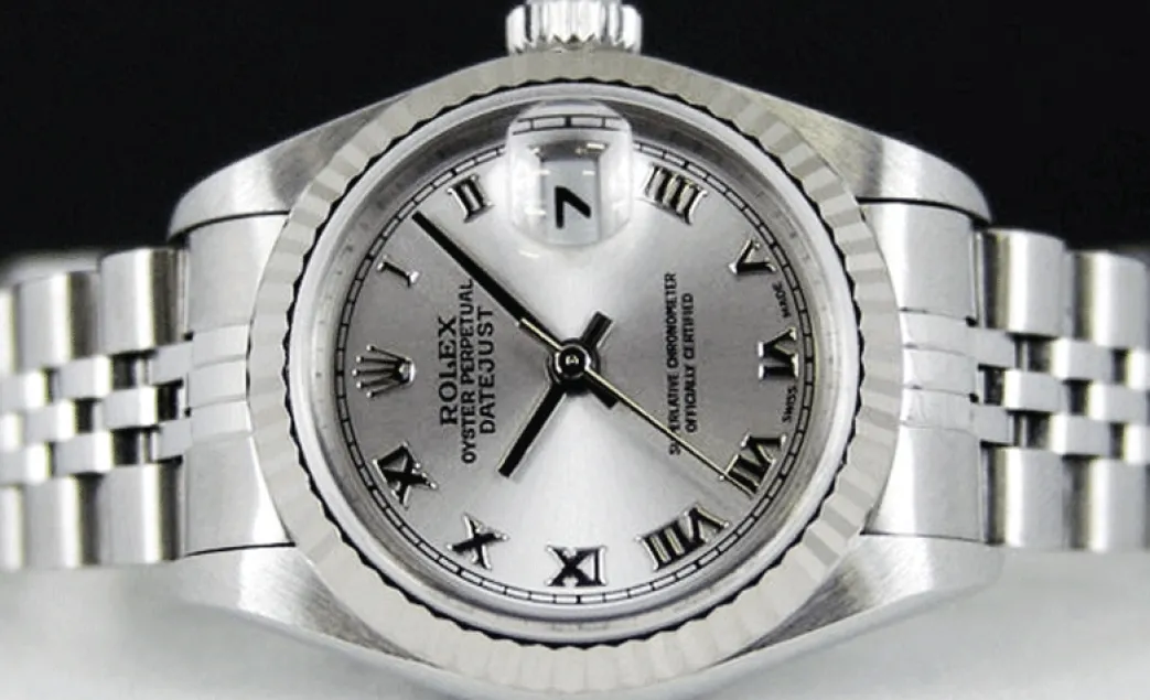 rolex_ladies_mm_kt_white__1-7.webp Ladies Watches | Dress Watches | Sant Blanc ROLEX Ladies 26mm 18kt White Gold & Stainless Steel DateJust Silver Roman Model 69174