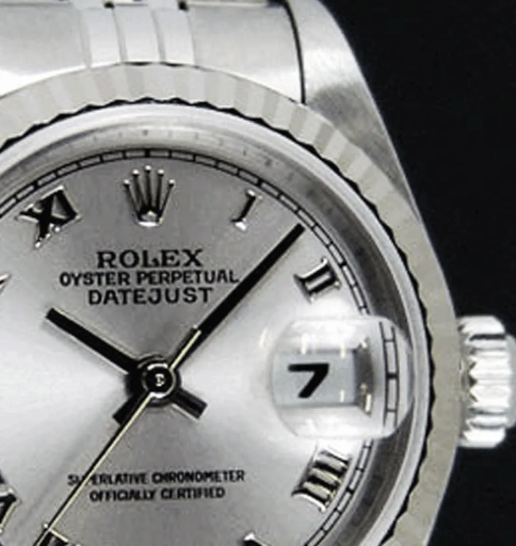 rolex_ladies_mm_kt_white__2-7.webp Ladies Watches | Dress Watches | Sant Blanc ROLEX Ladies 26mm 18kt White Gold & Stainless Steel DateJust Silver Roman Model 69174