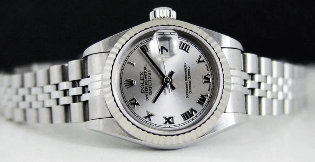 rolex_ladies_mm_kt_white__3-7.webp Ladies Watches | Dress Watches | Sant Blanc ROLEX Ladies 26mm 18kt White Gold & Stainless Steel DateJust Silver Roman Model 69174