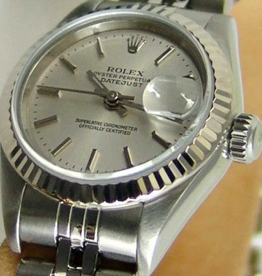 rolex_ladies_mm_kt_white__5-6.webp Ladies Watches | Dress Watches | Sant Blanc ROLEX Ladies 26mm 18kt White Gold & Stainless Steel DateJust Silver Stick Model 69174