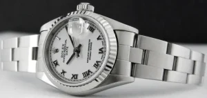 Ladies Watches | Dress Watches | Sant Blanc ROLEX Ladies 26mm 18kt White Gold & Stainless Steel DateJust White Roman Model 69174