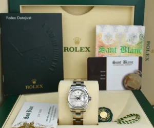Ladies Watches | Dress Watches | Sant Blanc ROLEX Ladies 26mm Stainless DateJust Silver Index Oyster Band Model 179160