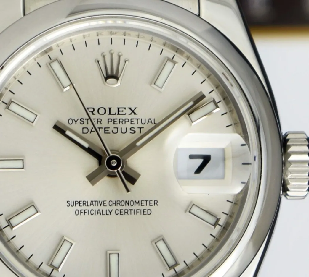 rolex_ladies_mm_stainless_3-1.webp Ladies Watches | Dress Watches | Sant Blanc ROLEX Ladies 26mm Stainless DateJust Silver Index Oyster Band Model 179160