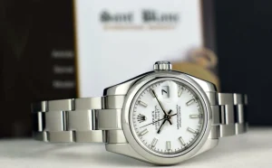 Ladies Watches | Dress Watches | Sant Blanc ROLEX Ladies 26mm Stainless Steel DateJust White Index Dial Oyster Band Model 179160