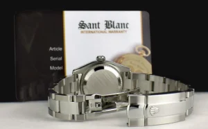 Ladies Watches | Dress Watches | Sant Blanc ROLEX Ladies 26mm Stainless Steel DateJust Black Roman Dial Oyster Band Model 179160