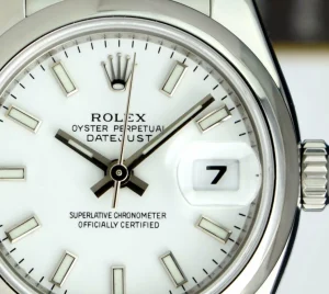 Ladies Watches | Dress Watches | Sant Blanc ROLEX Ladies 26mm Stainless Steel DateJust White Index Dial Oyster Band Model 179160