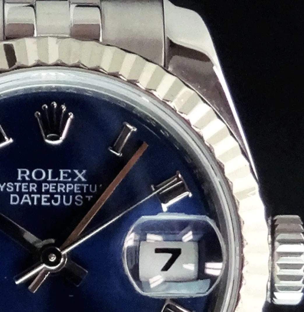 rolex_ladies_mm_white_gol_5-1.webp Ladies Watches | Dress Watches | Sant Blanc ROLEX Ladies 26mm White Gold & Stainless Steel Datejust Blue Roman Dial Jubilee Band Model 179174