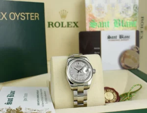 Ladies Watches | Dress Watches | Sant Blanc ROLEX Ladies Stainless Steel Datejust Mother of Pearl Gold Dust Diamond Dial Model 179160