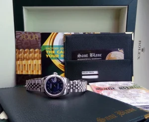 Ladies Watches | Dress Watches | Sant Blanc ROLEX Ladies White Gold & Stainless DateJust Blue Roman Dial Model 179174