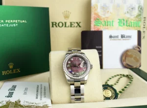 Ladies Watches | Dress Watches | Sant Blanc ROLEX Ladies White Gold & Stainless Steel Datejust Tahitian Mother of Pearl Diamond Dial Model 179384