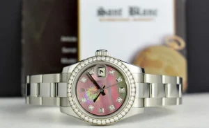 Ladies Watches | Dress Watches | Sant Blanc ROLEX Ladies White Gold & Stainless Steel Datejust Tahitian Mother of Pearl Diamond Dial Model 179384