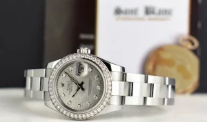 Ladies Watches | Dress Watches | Sant Blanc ROLEX Ladies White Gold & Stainless Steel Mother of Pearl Goldust Diamond Dial Model 179384