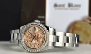Ladies Watches | President Dress Watches | Sant Blanc ROLEX LADIES White Gold & Stainless Steel Pink CRYSTAL Diamond Dial Model 179384