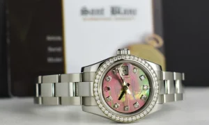 Ladies Watches | Dress Watches | Sant Blanc ROLEX Ladies White Gold & Stainless Steel Datejust Tahitian Mother of Pearl Diamond Dial Model 179384