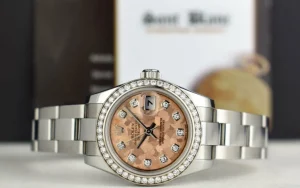 Ladies Watches | President Dress Watches | Sant Blanc ROLEX LADIES White Gold & Stainless Steel Pink CRYSTAL Diamond Dial Model 179384