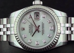 Ladies Watches | Dress Watches | Sant Blanc Rolex Ladies White Gold & Stainless Steel Pearl Diamond Dial DateJust Model 179174