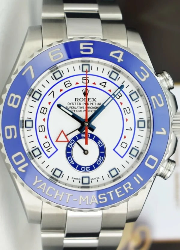 Yachting Professional Watches | Men's Watches | Sant Blanc ROLEX Men 44mm Stainless Steel YachtMaster II Blue Hands Model 116680