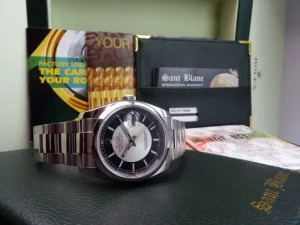 Men's Watches | Dress Watches | Sant Blanc ROLEX Mens DateJust Stainless Steel Black Bulls Eye Index Dial Oyster Band Model 116200