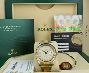 Men's Watches | Dress Watches | Sant Blanc ROLEX Mens 18kt Gold & Stainless Steel DateJust II Ivory Index Model 116333