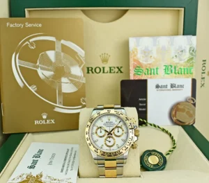 Sports Watches | Men's Watches | Sant Blanc ROLEX Mens 18kt Gold & Stainless Steel Daytona White Index Dial Model 116503