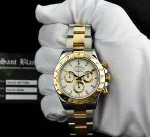 Sports Watches | Men's Watches | Sant Blanc ROLEX Mens 18kt Gold & Stainless Steel Daytona White Index Dial Model 116523