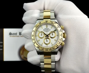 Sports Watches | Men's Watches | Sant Blanc ROLEX Mens 18kt Gold & Stainless Steel Daytona White Index Dial Model 116503