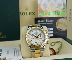 Sports Watches | Men's Watches | Sant Blanc ROLEX Mens 18kt Gold & Stainless Steel Daytona White Index Dial Model 116523
