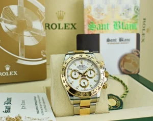 Sports Watches | Men's Watches | Sant Blanc ROLEX Mens 18kt Gold & Stainless Steel Daytona White Index Dial Model 116503