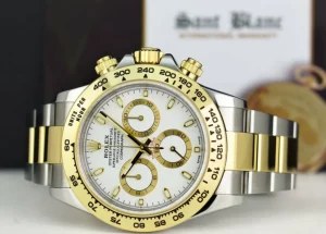 Sports Watches | Men's Watches | Sant Blanc ROLEX Mens 18kt Gold & Stainless Steel Daytona White Index Dial Model 116503