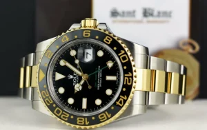 Men's Watches | Pilots Professional Watches | Sant Blanc ROLEX Mens 18kt Gold & Stainless Steel GMT Master II Black Dial Model 116713