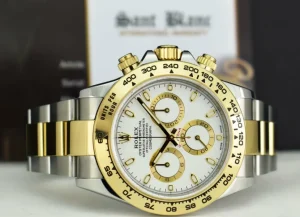 Sports Watches | Men's Watches | Sant Blanc ROLEX Mens 18kt Gold & Stainless Steel Daytona White Index Dial Model 116503