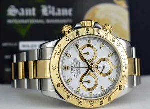 Sports Watches | Men's Watches | Sant Blanc ROLEX Mens 18kt Gold & Stainless Steel Daytona White Index Dial Model 116523