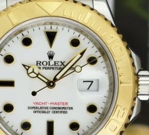 Yachting Professional Watches | Men's Watches | Sant Blanc ROLEX Mens 18kt Gold & Stainless Yachtmaster White Index Model 16623