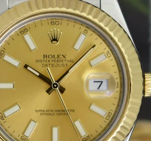 Men's Watches | Dress Watches | Sant Blanc ROLEX Mens 18kt Gold & Stainless Steel DateJust II Champagne Index Model 116333