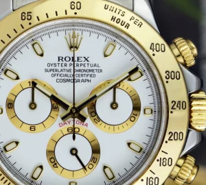 Sports Watches | Men's Watches | Sant Blanc ROLEX Mens 18kt Gold & Stainless Steel Daytona White Index Dial Model 116523