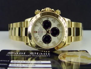 Sports Watches | Men's Watches | Sant Blanc ROLEX Mens 18kt Gold Daytona White Black Panda Arabic Dial Model 116528