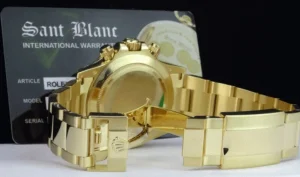 Men's Watches | Racing Professional Watches | Sant Blanc ROLEX Mens 18kt Gold Daytona White Panda Arabic Dial Fat Buckle Model 116528