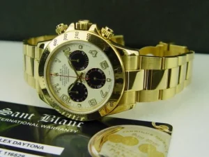 Sports Watches | Men's Watches | Sant Blanc ROLEX Mens 18kt Gold Daytona White Black Panda Arabic Dial Model 116528