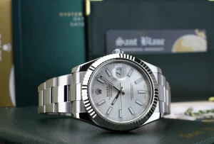 Dress Watches | Men's Watches | Sant Blanc ROLEX Mens 18kt White Gold & Stainless Steel DateJust II Silver Index Dial Model 116334