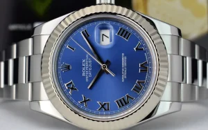 Men's Watches | Dress Watches | Sant Blanc ROLEX Mens 18kt White Gold & Stainless Steel DateJust II Blue Roman Model 116334
