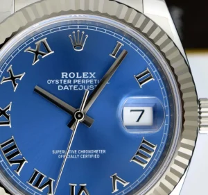 Men's Watches | Dress Watches | Sant Blanc ROLEX Mens 18kt White Gold & Stainless Steel DateJust 41 Blue Roman Model 126334