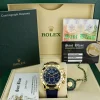 Sports Watches | Racing Professional Watches | Sant Blanc ROLEX Mens 40mm 18kt Gold Daytona Blue Arabic Dial Blue Strap Model 116518