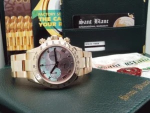 Men's Watches | Racing Professional Watches | Sant Blanc ROLEX Mens 40mm 18kt Gold Daytona Mother Of Pearl Roman Dial Model 116528