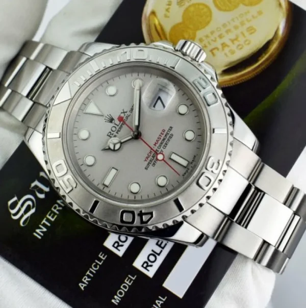 Yachting Professional Watches | Sports Watches | Sant Blanc ROLEX Mens 40mm Platinum & Stainless Steel YachtMaster Platinum Index Model 16622