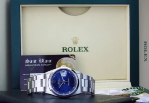 Men's Watches | Dress Watches | Sant Blanc ROLEX Men's 36mm Stainless Steel Datejust Blue Stick Dial Model 16200